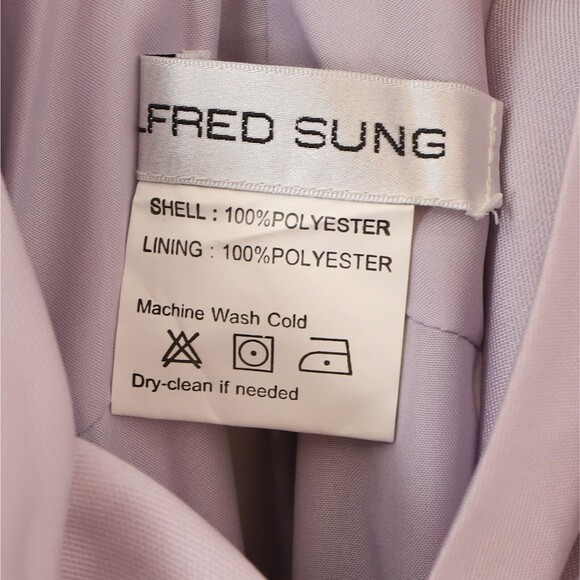 Alfred Sung Twill Strappy Criss Cross Back Gown 12 Twill Moondance Dress NWT B75 - Picture 6 of 6